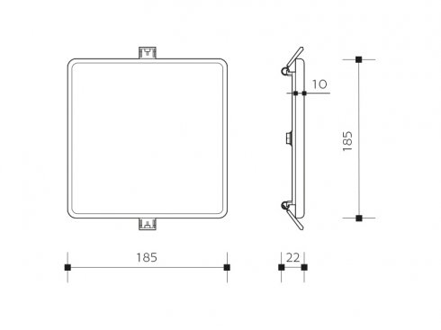 LED DOWNLIGHT SQUARE vestavné hranaté LED svítidlo IP66 18W - teplá bílá-3