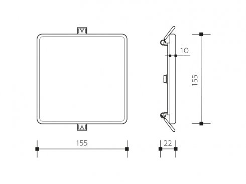 LED DOWNLIGHT SQUARE vestavné hranaté LED svítidlo IP66 12W DIM stmívatelné - teplá bílá-3