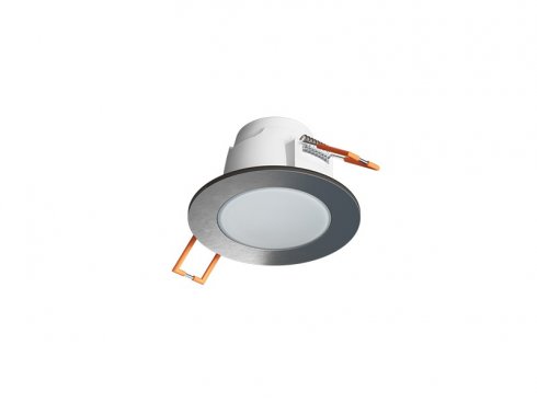 Pevný LED podhled SPOTLIGHT IP65 ROUND bodovka, stříbrná broušená - teplá-1