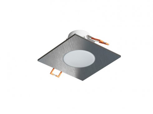 Pevný LED podhled SPOTLIGHT IP65 SQUARE bodovka, stříbrná broušená - teplá-1