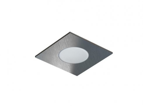 Pevný LED podhled SPOTLIGHT IP65 SQUARE bodovka, stříbrná broušená - teplá