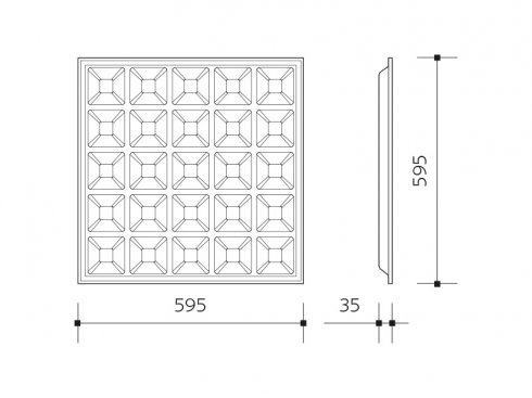 PANLUX LED PANEL EVO UGR 19 vestavný čtvercový 600x600 24W - neutrální-3