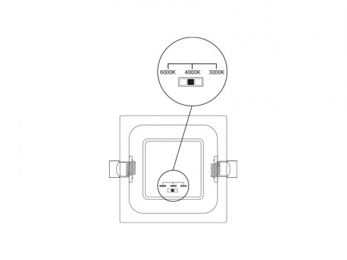 Hranaté podhledové LED svítidlo DOWNLIGHT CCT SQUARE IP44 6W bílý-4