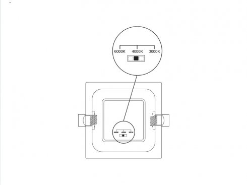 Hranaté podhledové LED svítidlo DOWNLIGHT CCT SQUARE IP44 6W černý-4