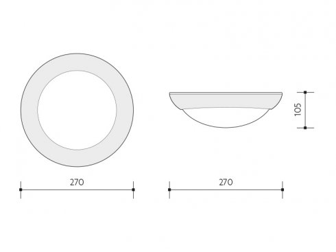 JUPITER 270 LED přisazené stropní a nástěnné kruhové svítidlo  8W LED - teplá bílá-1