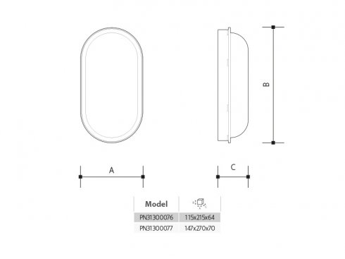 OVAL MAXI přisazené stropní a nástěnné oválné svítidlo 10W - neutrální-6