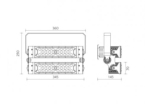 PANLUX MODULAR 200W průmyslový reflektor 150°/75° - studená-3