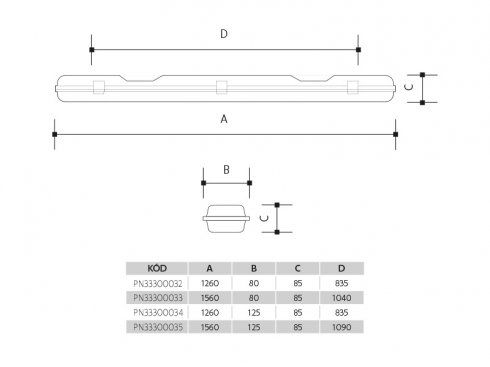 ORAVA LED EVO 158 EM3h prachotěsné průmyslové svítidlo s nouzovým modulem 25W-3